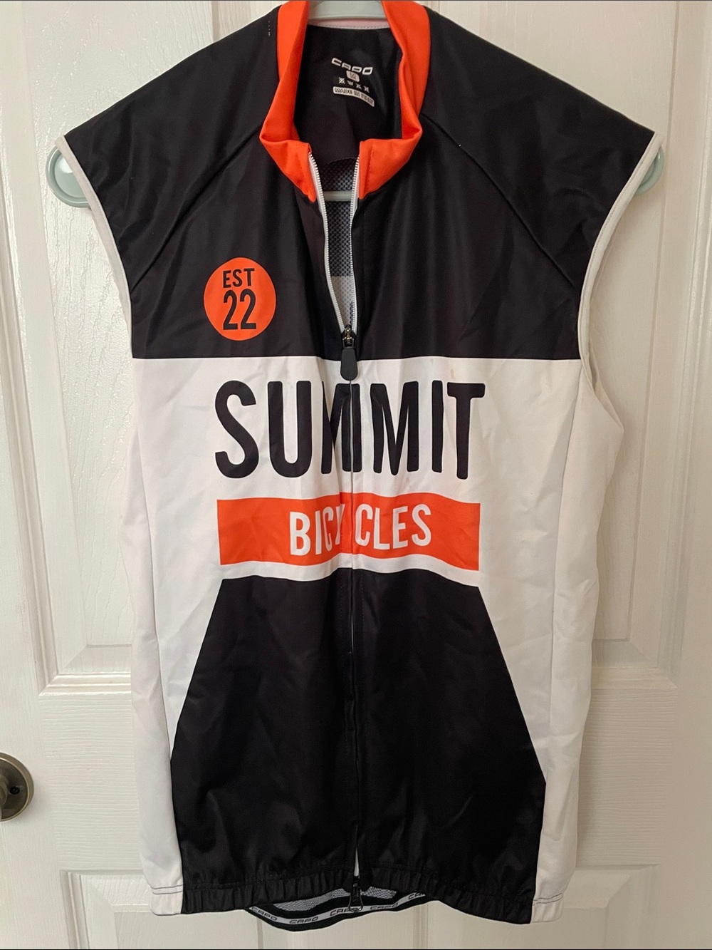 Summit Bicycles Men’s Black White Orange Cycling Vest